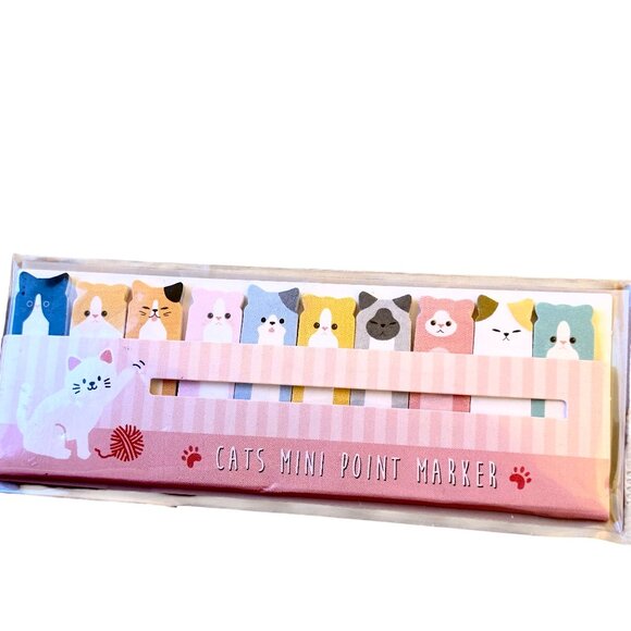 Cat Shape Sticky Note Flags Book Marker Memo from Japan 150 Sheets NEW - Picture 7 of 10